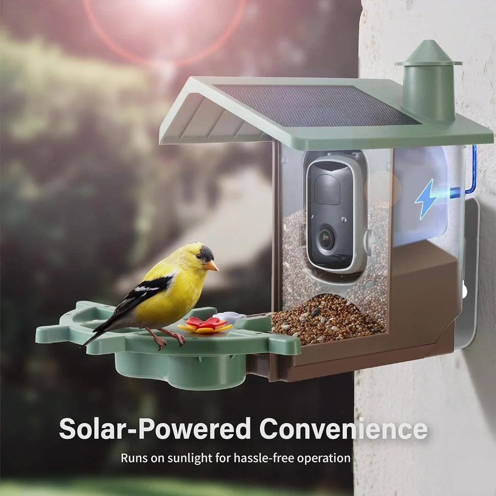 PeckPerk Smart Bird Feeder Solar Panel 2K UHD AI Identification